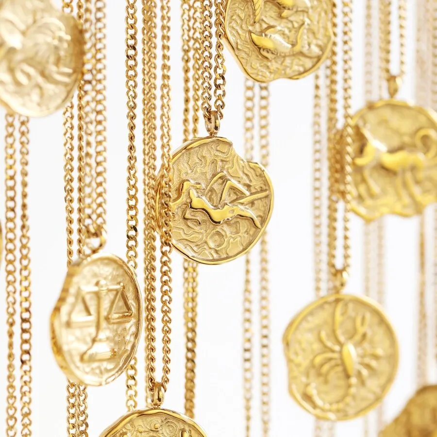 Taurus Zodiac Gold Pendant Necklace