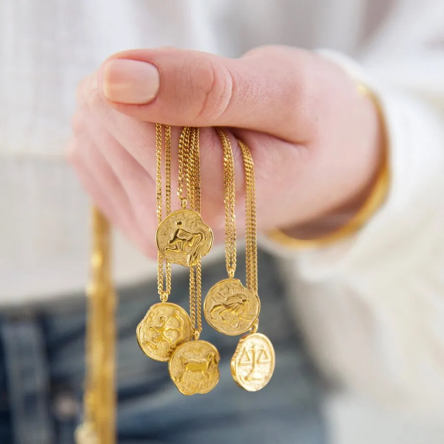 Taurus Zodiac Gold Pendant Necklace