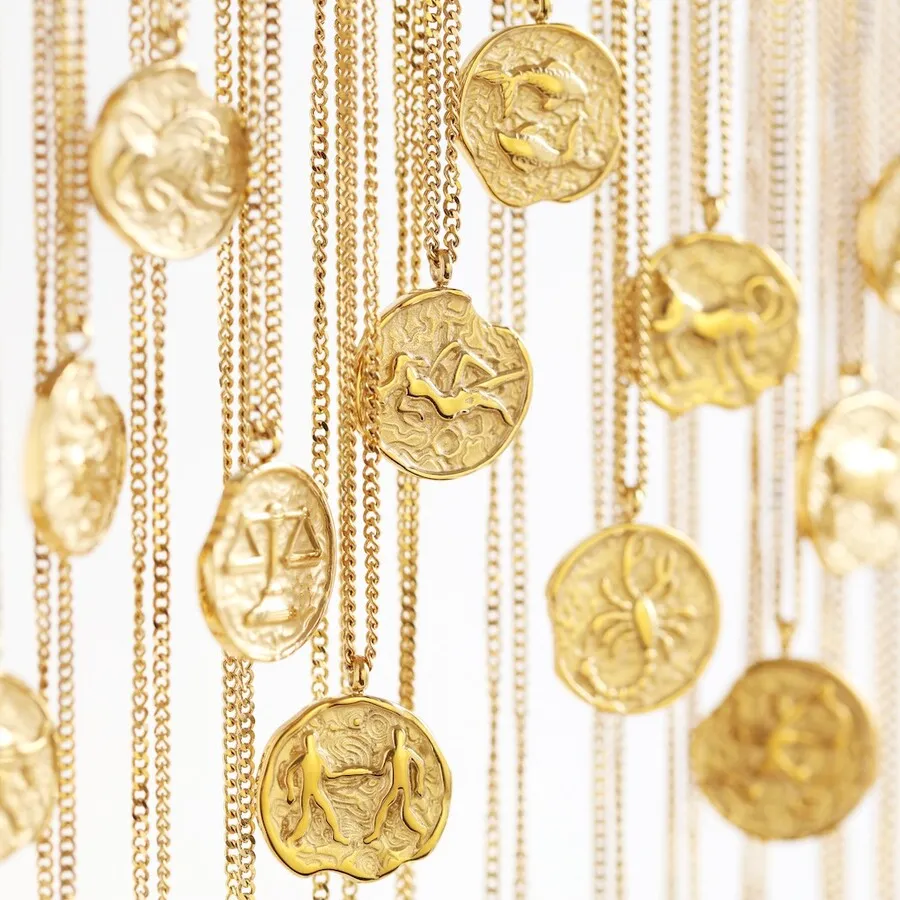 Taurus Zodiac Gold Pendant Necklace