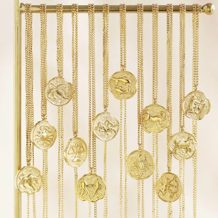 Taurus Zodiac Gold Pendant Necklace