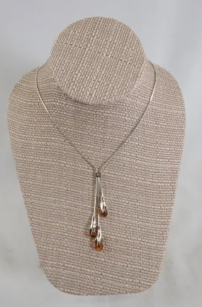 Teardrop Dangle Amber Necklace