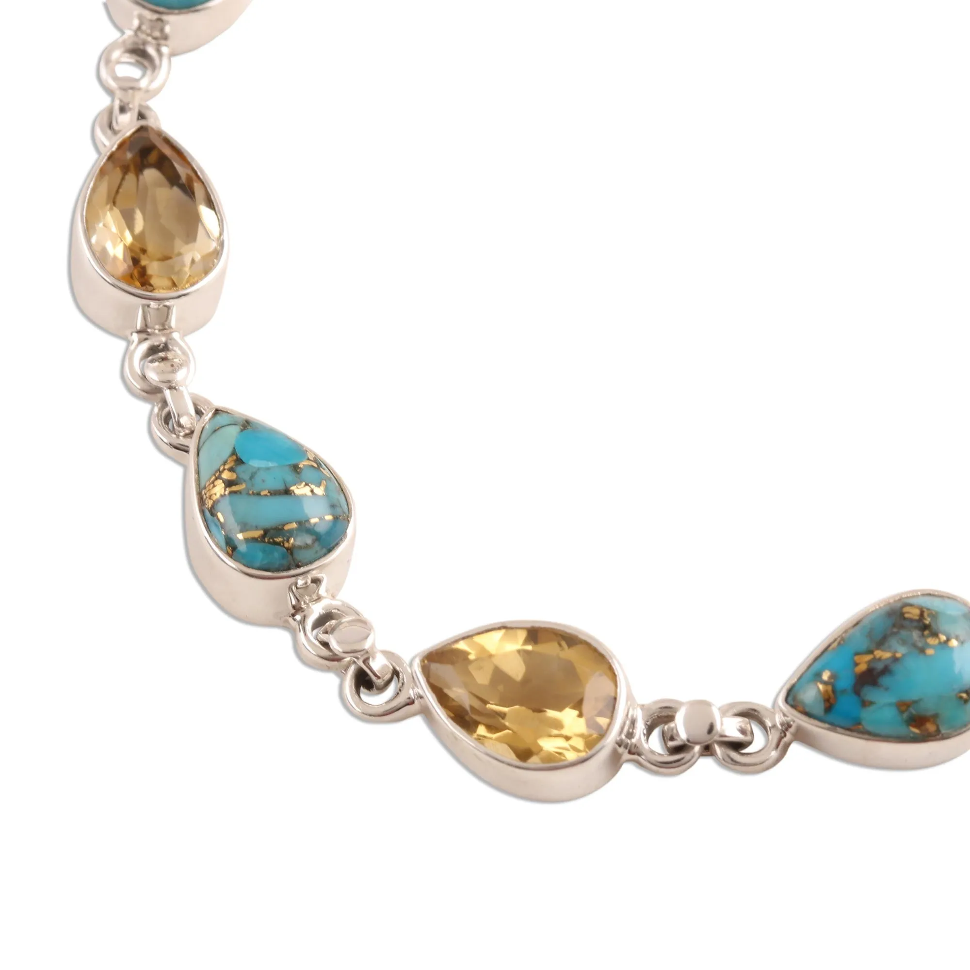 Tears of India Citrine Link Bracelet from India