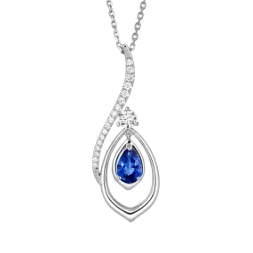 The Heavenly Phoenix Necklace 18kt White Gold with Sapphire