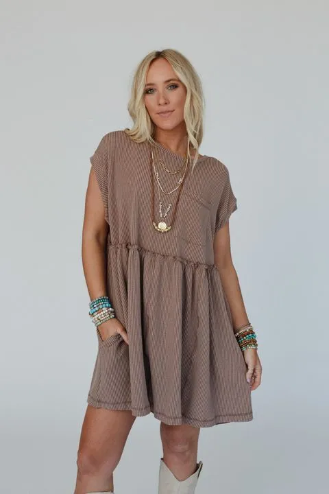 The Nest Subtle Escape Textured Dress - Acorn