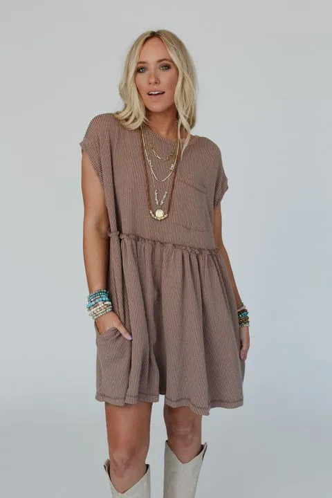 The Nest Subtle Escape Textured Dress - Acorn