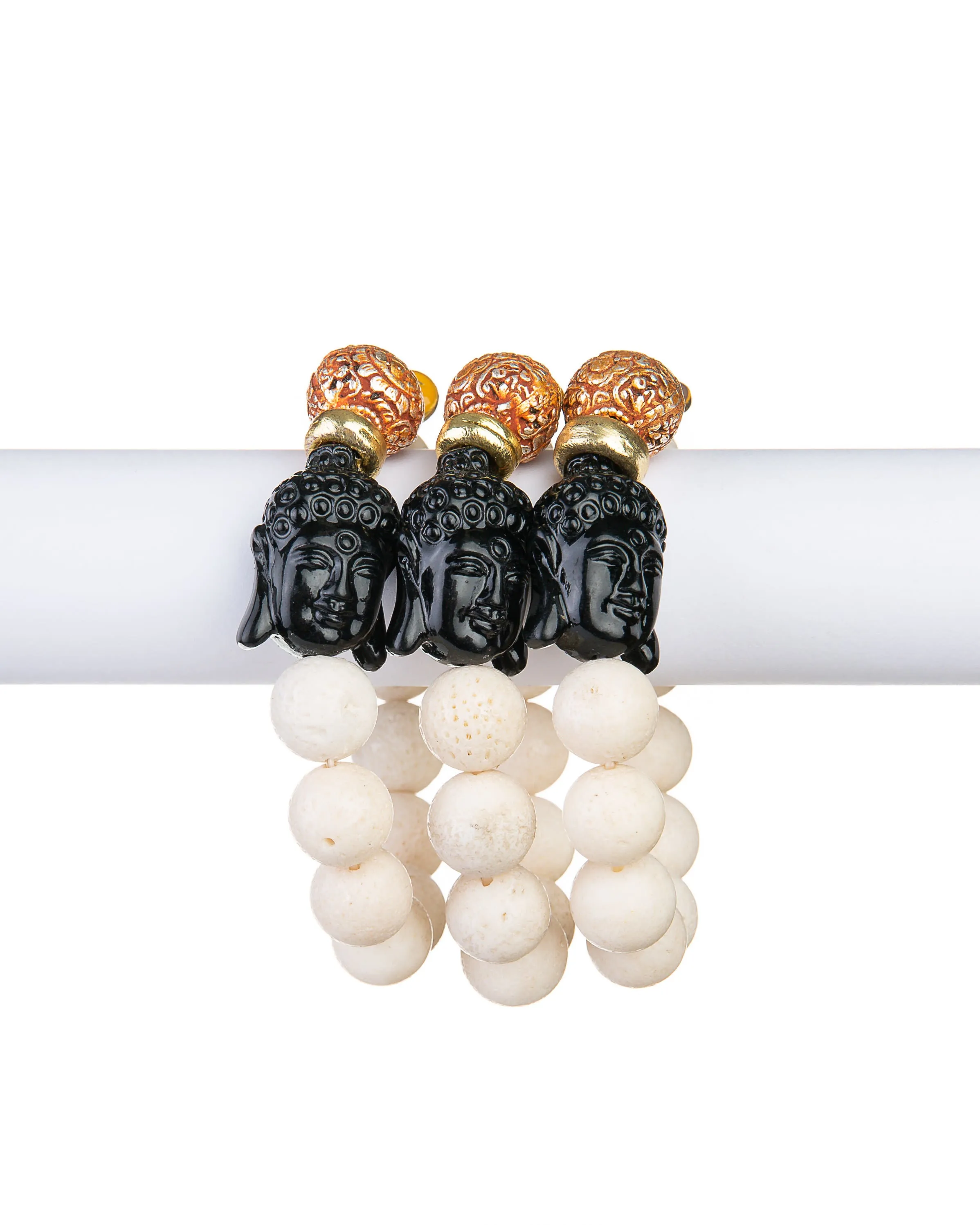 The Peace Bracelet (White Lava Buddha Bracelet)