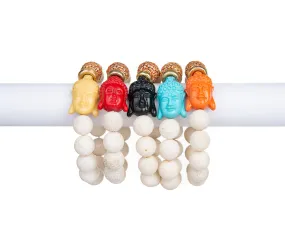 The Peace Bracelet (White Lava Buddha Bracelet)