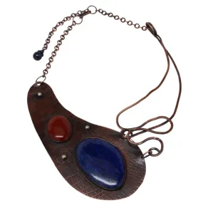 The Statement Necklace - Copper, Lapis and Carnelian