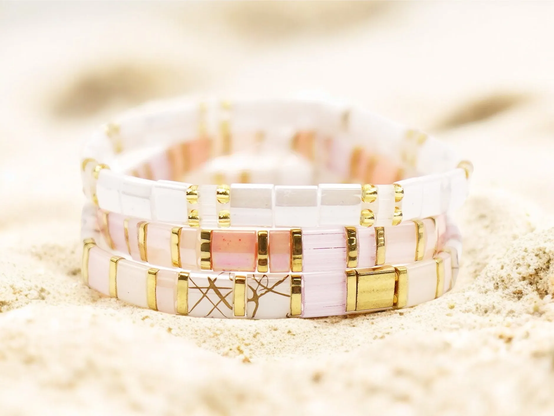 TOTALLY CHIC - Tila Bead Bracelets Stack