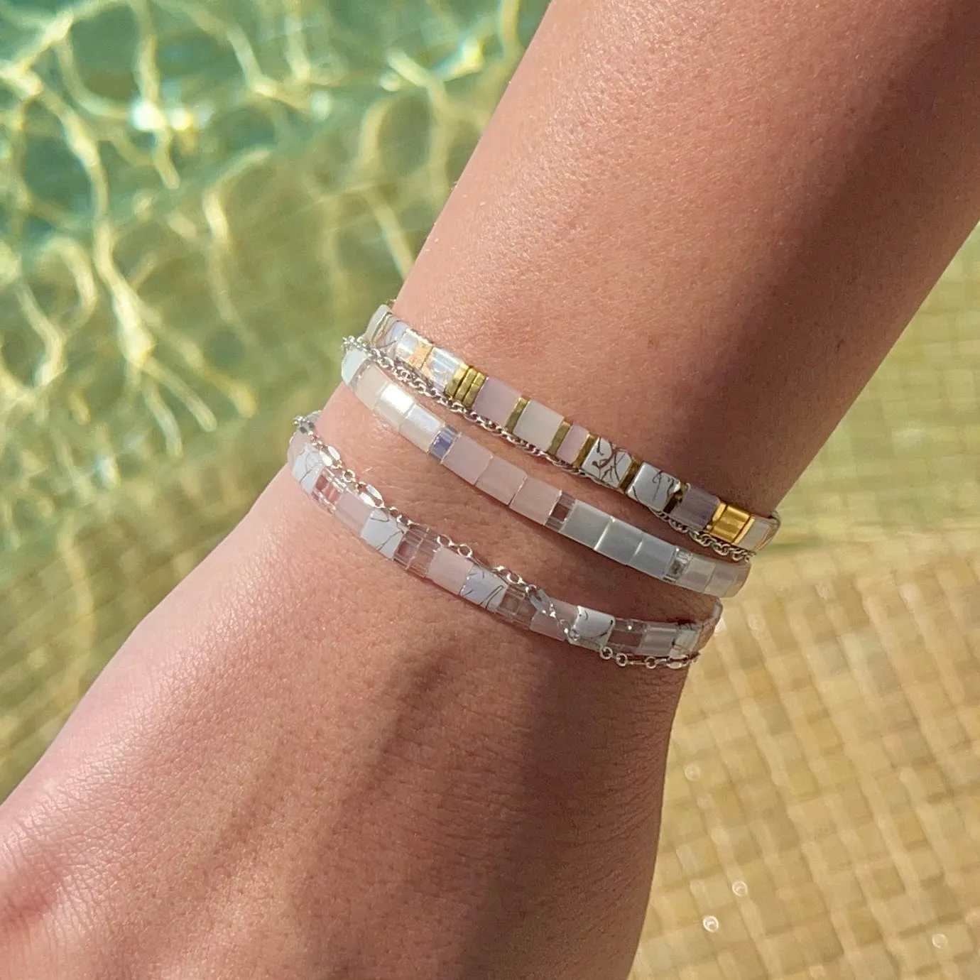 TOTALLY CHIC - Tila Bead Bracelets Stack