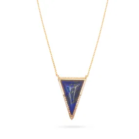 Triangle Pendant Necklace Lapis