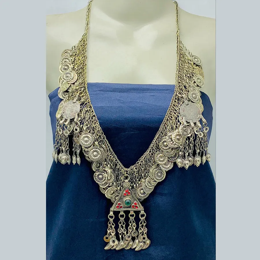 Tribal Kuchi Necklace With Dangling Tassels