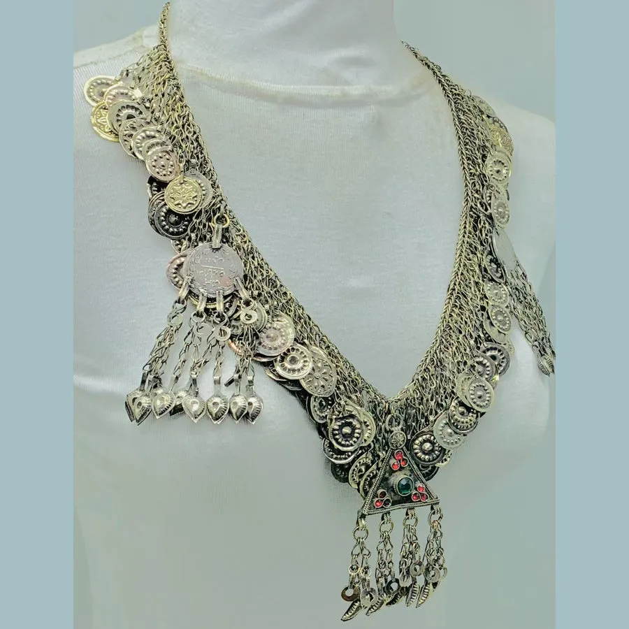 Tribal Kuchi Necklace With Dangling Tassels