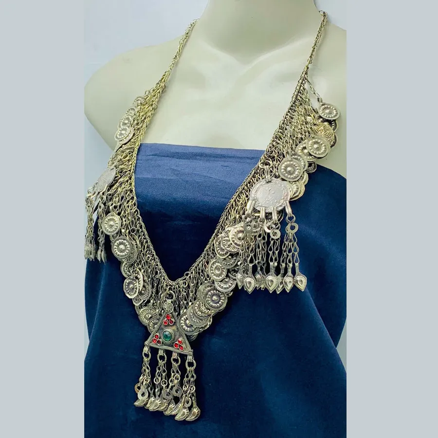 Tribal Kuchi Necklace With Dangling Tassels