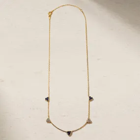 Trinity Sapphire and Diamond Station Necklace