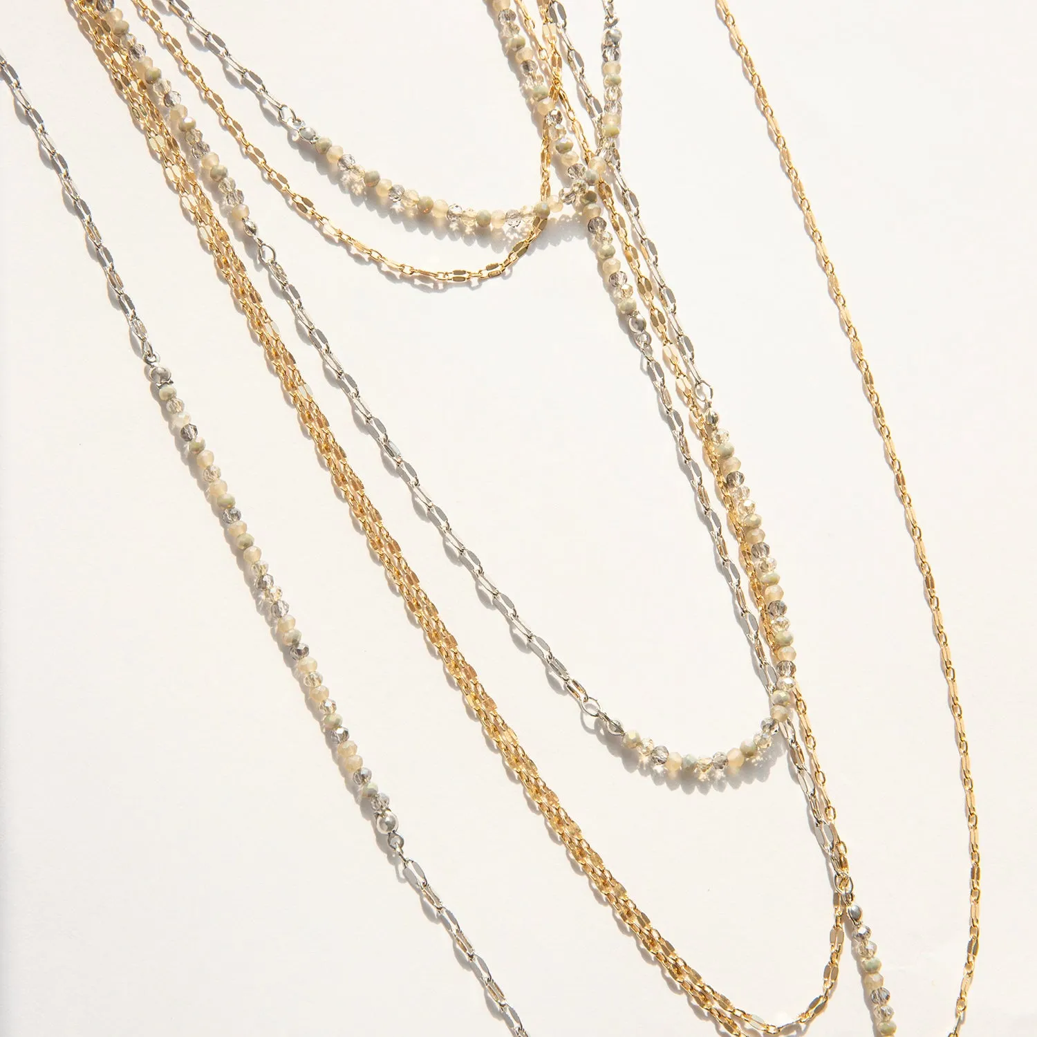 triple layered delicate sequin chain necklace