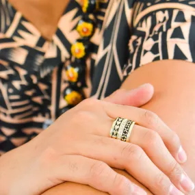 UNISEX Taku Pele Alofa  - Tribal - Diamond Pattern Ring