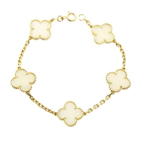 Van Cleef Arpels White Coral Alhambra Bracelet