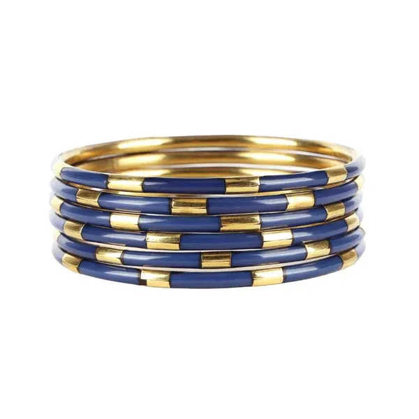 Veda Bangles - Set of 6 - Navy