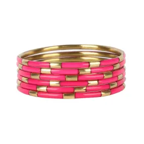 Veda Bangles - Set of 6 - Pink