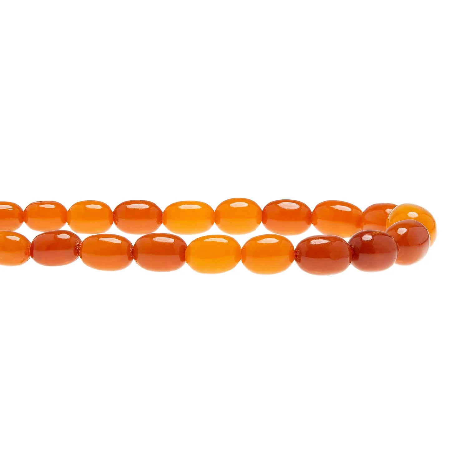 Victorian Baltic Yoke Amber Bead Necklace 25"