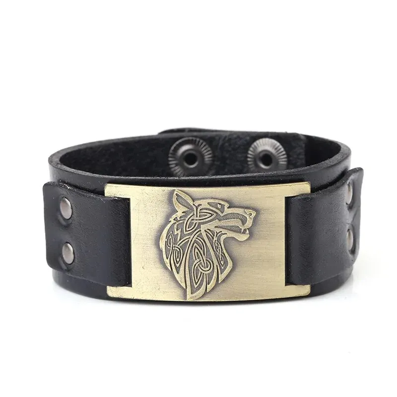 Viking Wolf's Face Bracelet