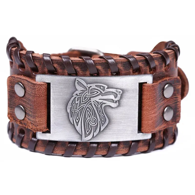 Viking Wolf's Face Bracelet