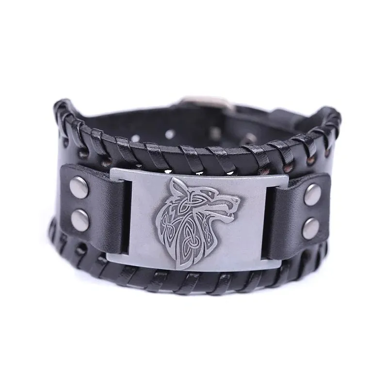 Viking Wolf's Face Bracelet