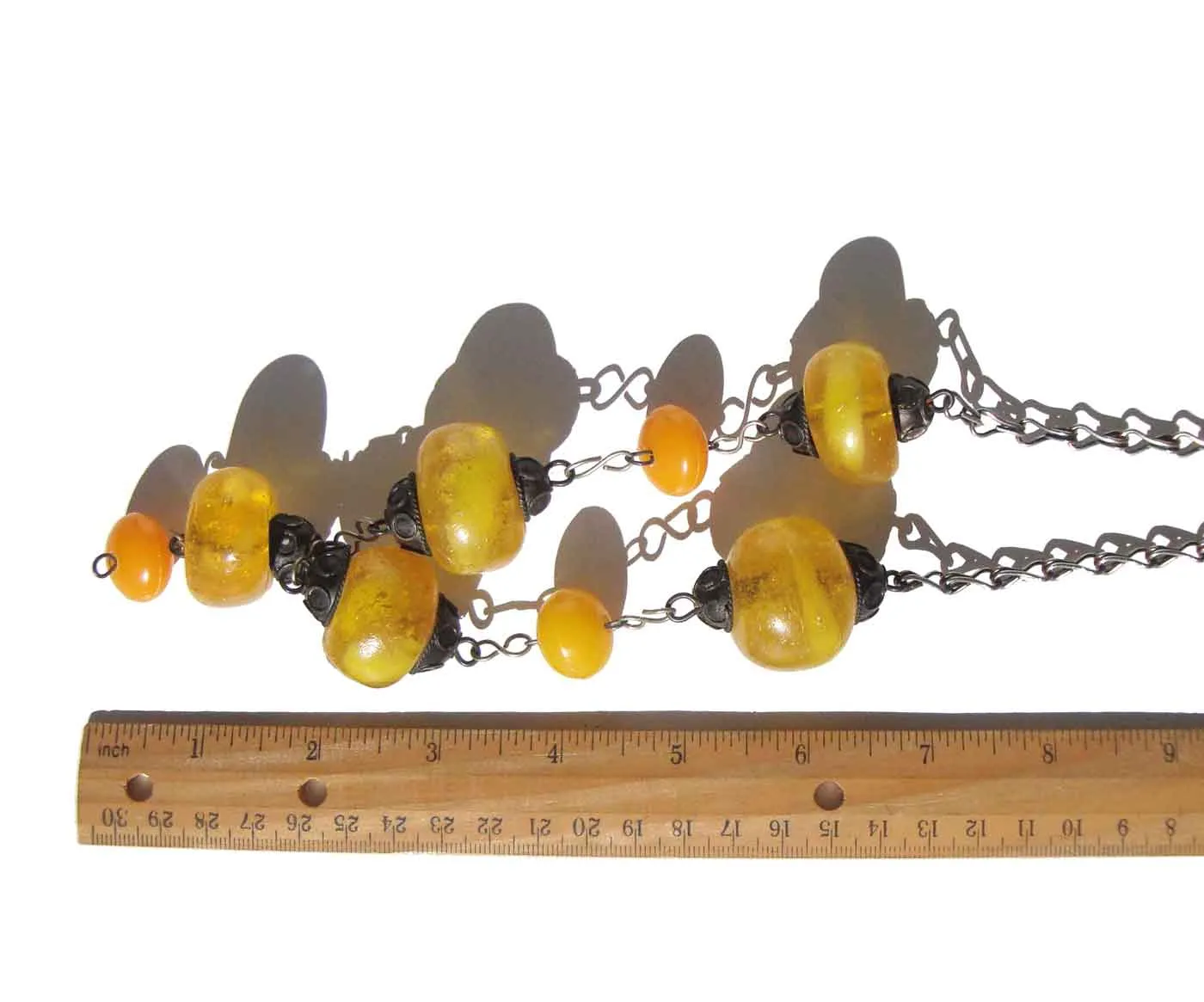 Vintage Baltic Egg Yolk Amber Yemeni Bedouin Beaded Necklace