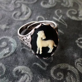 Vintage Zodiac Cameo Ring - Aries