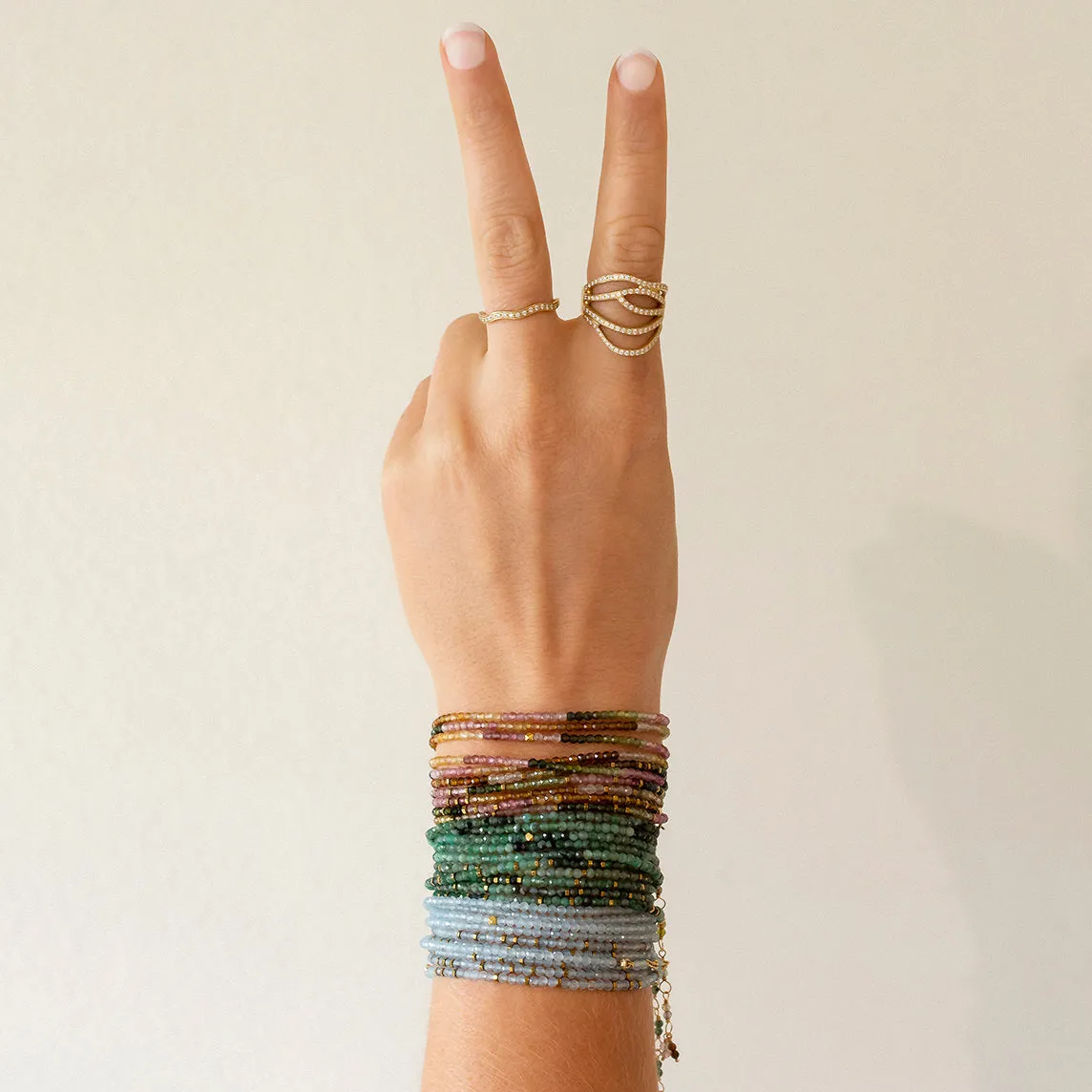 Watermelon Tourmaline Wrap Bracelet - Necklace