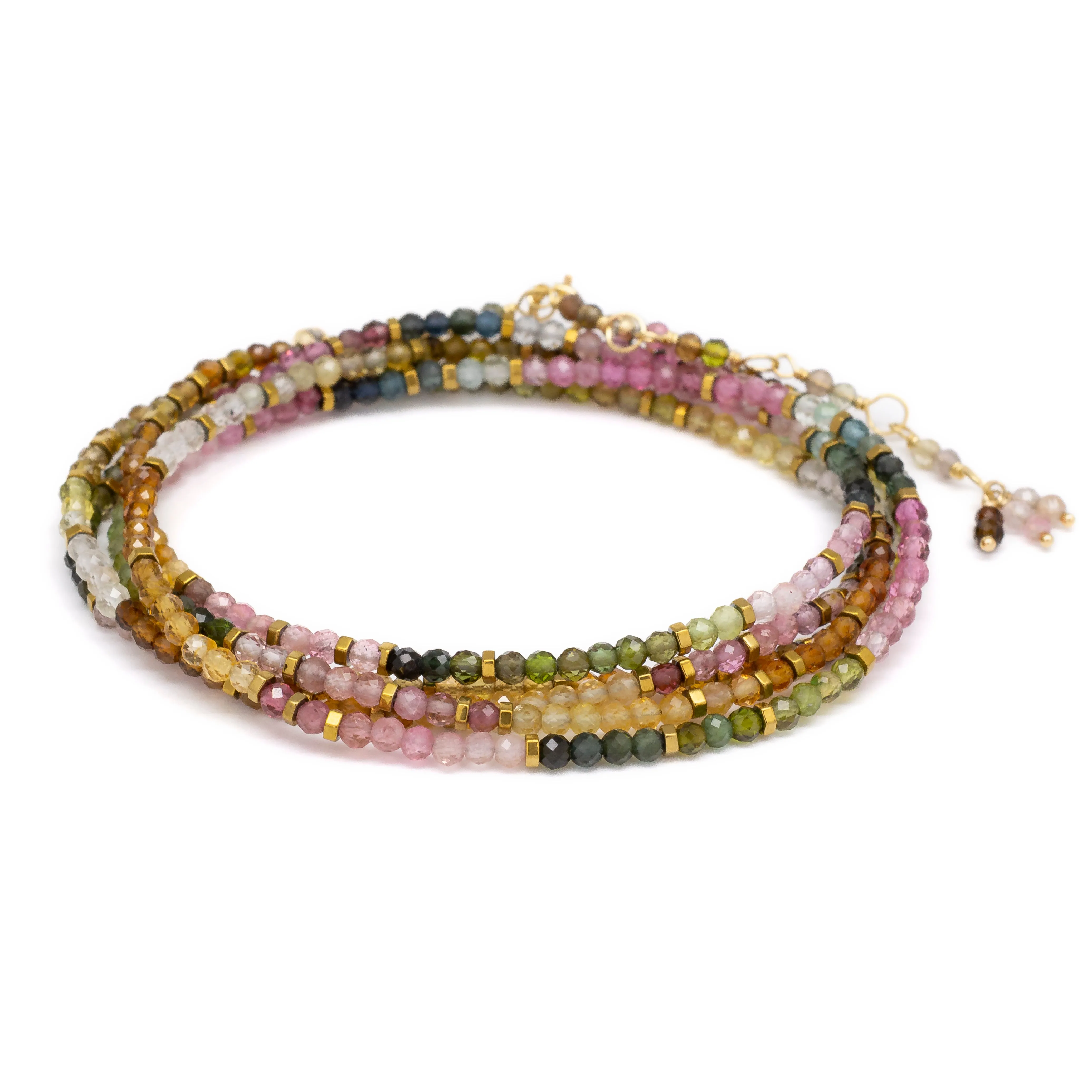 Watermelon Tourmaline Wrap Bracelet - Necklace