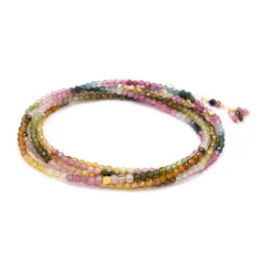 Watermelon Tourmaline Wrap Bracelet - Necklace