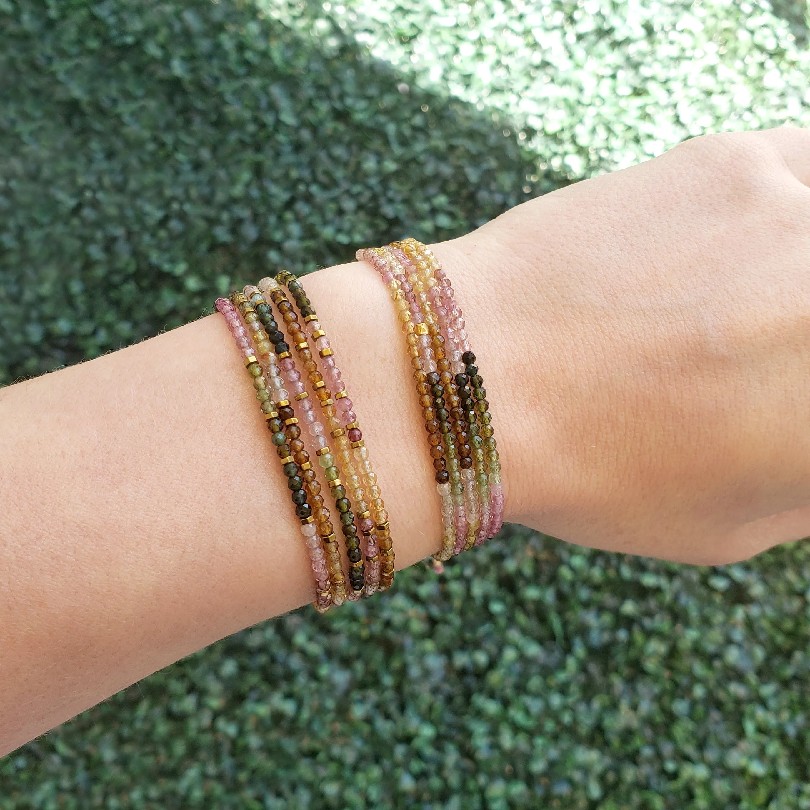 Watermelon Tourmaline Wrap Bracelet - Necklace