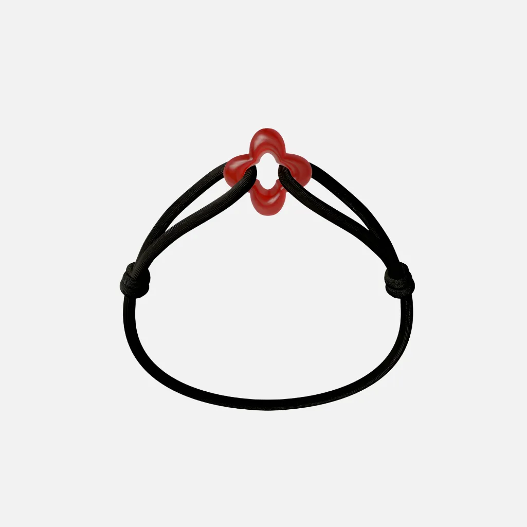 Wecord Red Clover Cord Bracelet