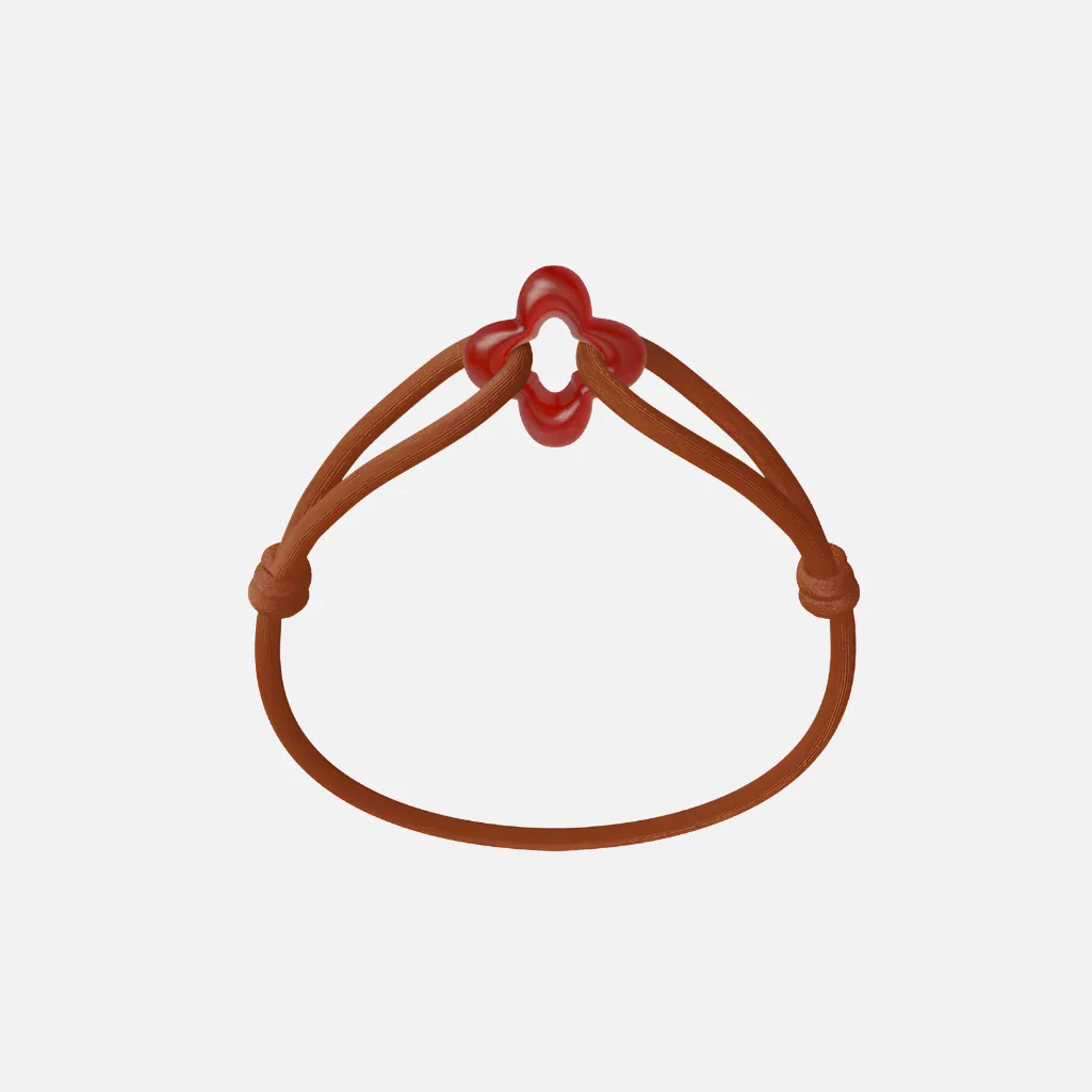 Wecord Red Clover Cord Bracelet