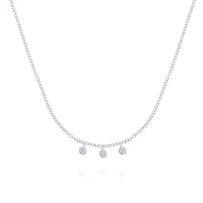 White Gold Diamond Disk Necklace - BJN10606