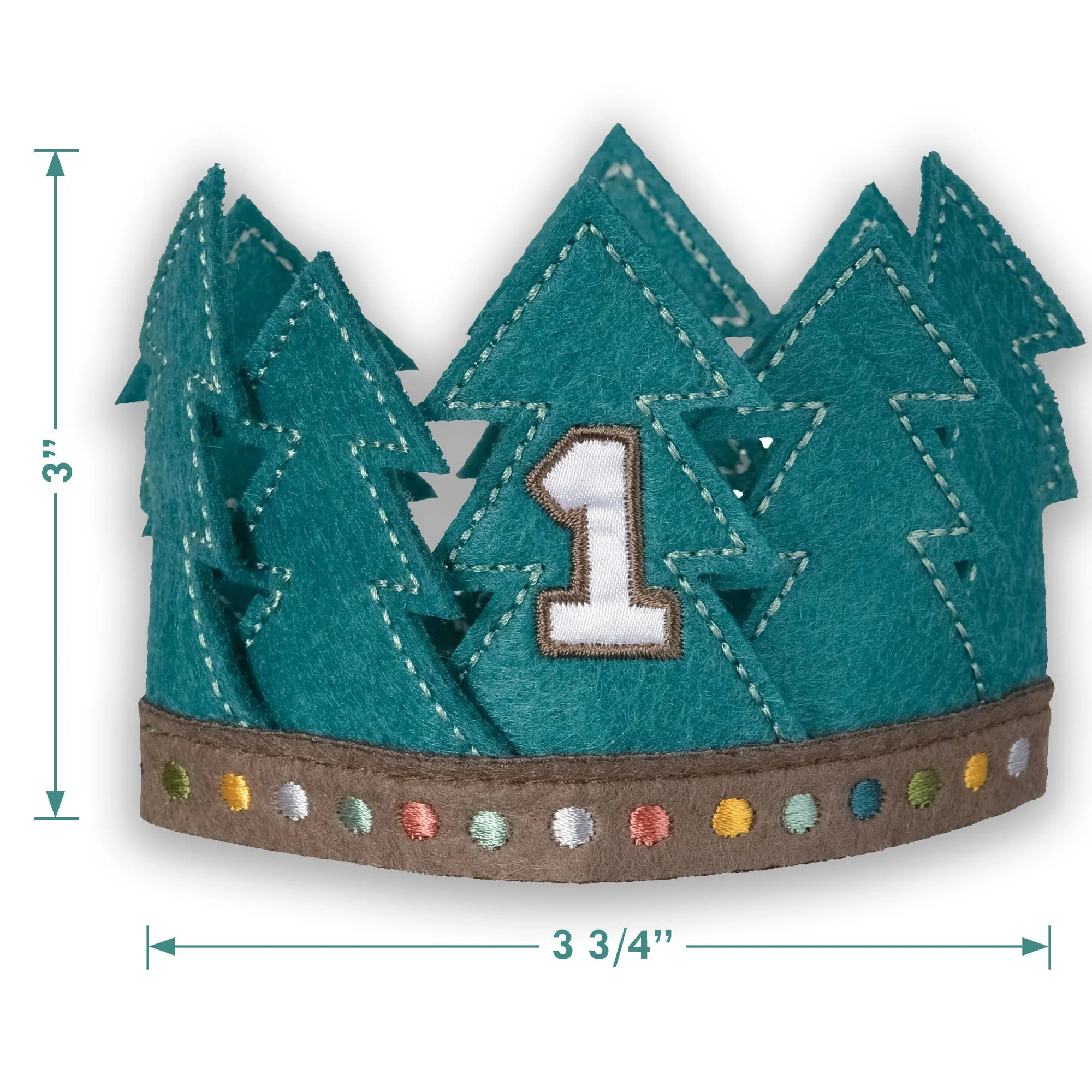 Wilderness Adventure 1st Birthday Party Mini Felt Crown Accessory, 1 Count