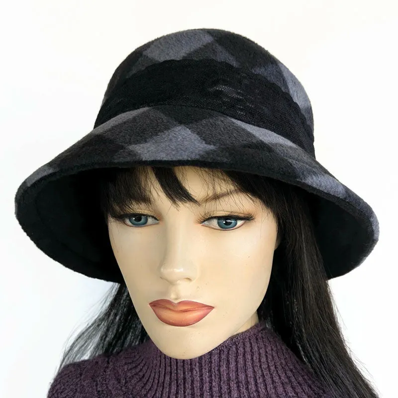 Winter Bucket Hat, with lace trim, assorted colors and fabric combos