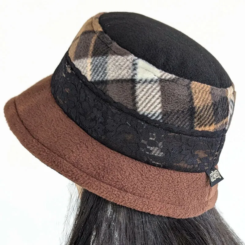 Winter Bucket Hat, with lace trim, assorted colors and fabric combos