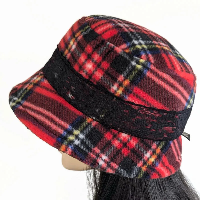 Winter Bucket Hat, with lace trim, assorted colors and fabric combos