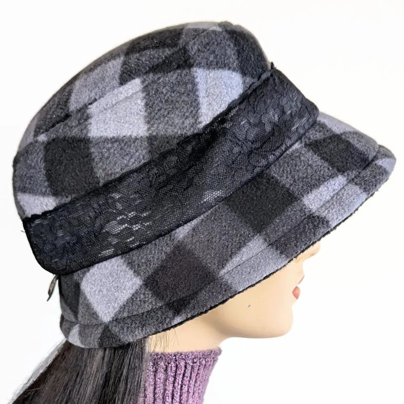 Winter Bucket Hat, with lace trim, assorted colors and fabric combos