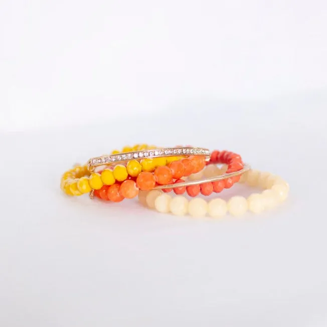 Yellow Orange Spring Bracelet Stack