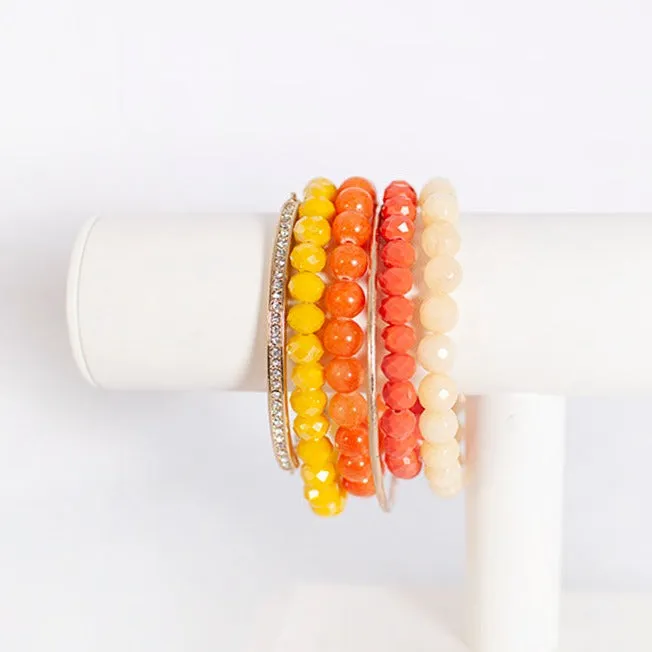 Yellow Orange Spring Bracelet Stack