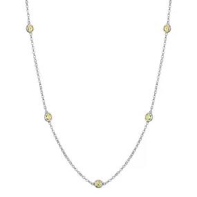 Yellow Sapphire Station Necklace