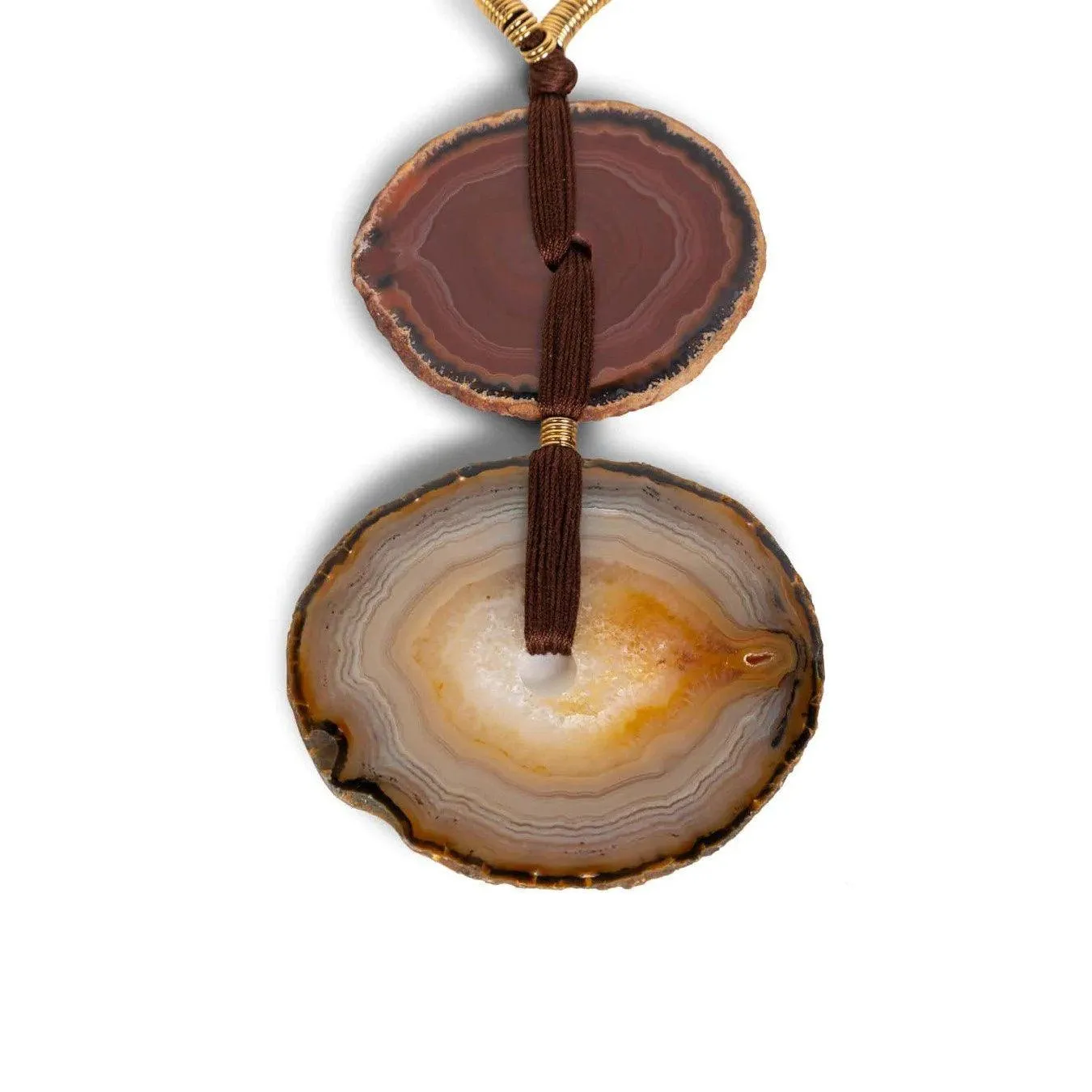 YVES SAINT LAURENT Agate Disc Pendant Necklace 2010